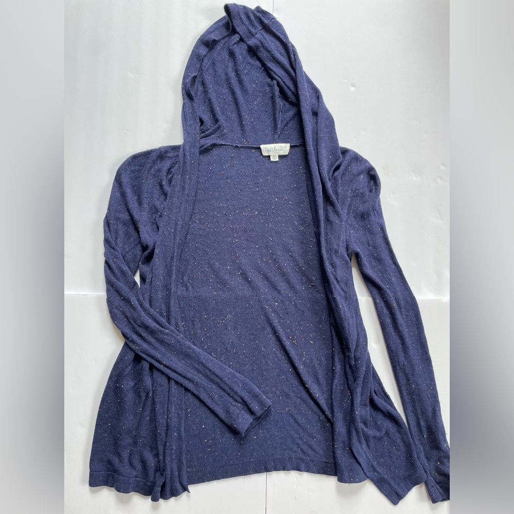 Cloud Chaser Navy Speckled Hooded Open-Front Cardigan